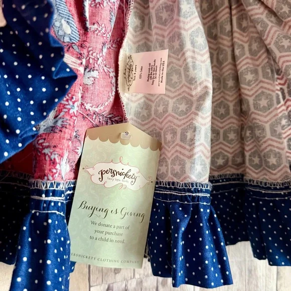 Persnickety Red and Blue Patterned Twirl Skirt, girls size 8 years. NWT’s - Picture 3 of 4
